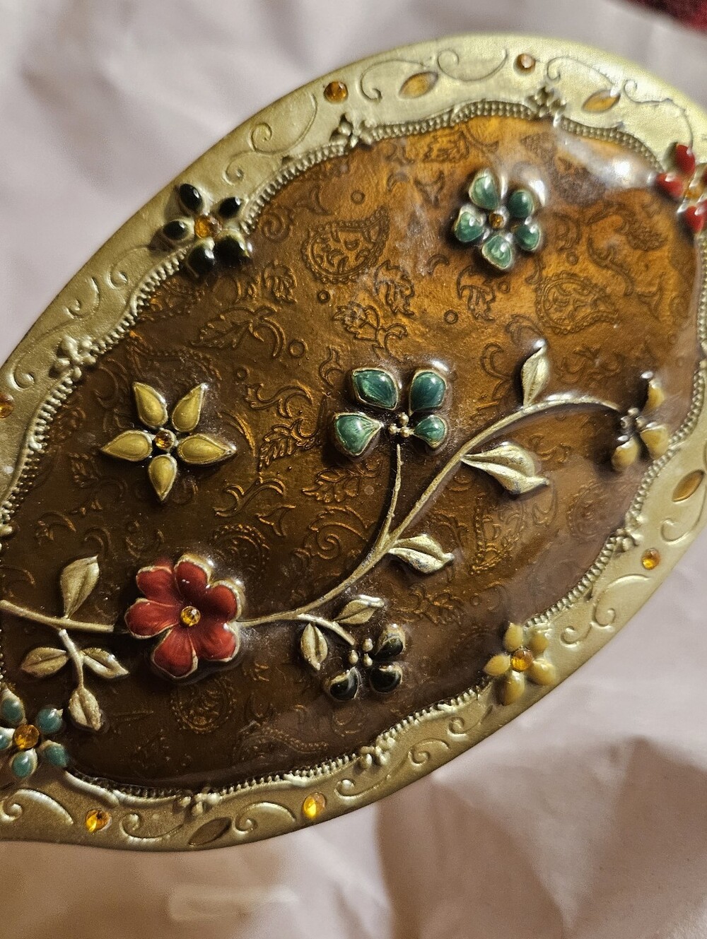 Antique Jeweled Hand Mirror